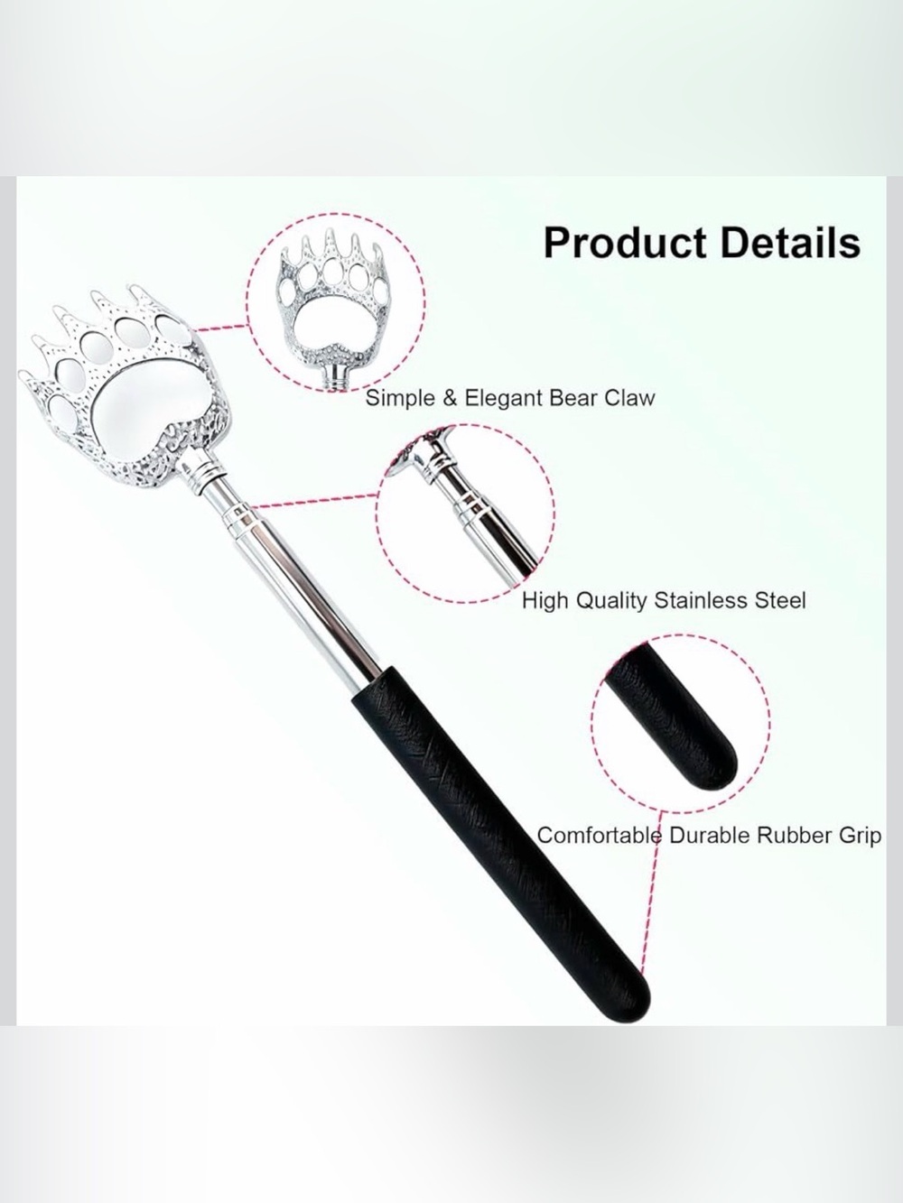Extendable Bear Claw Back Scratcher Set | Stainless Steel | 2 for $5 - Picture 3 of 4